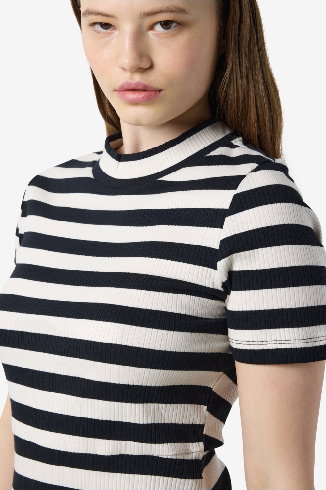 NMELINOR S/S SKATER DRESS JRS NOOS 27033179 BLACK STRIPES